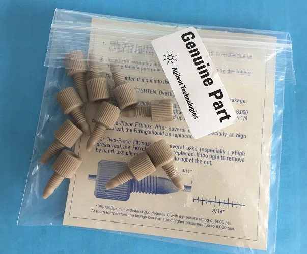 For Agilent Original PEEK Short Connector 1/16 inch 10 / Pk 5063-6591