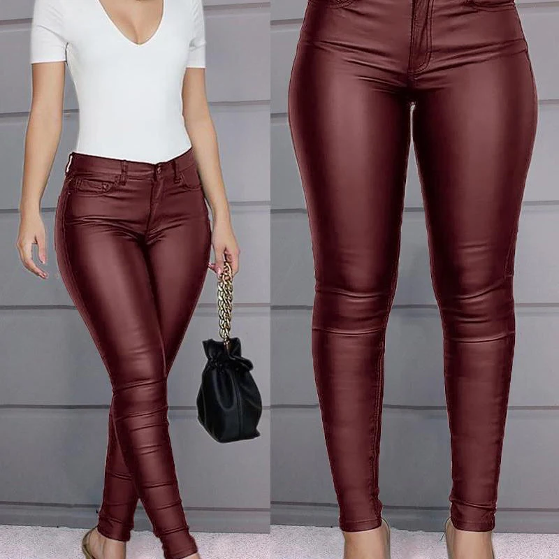 Maternity Women Leather Pants Fashion Europe and America Spring Ladies Casual Skinny Capris Woman Autumn Tight Fashions Pants