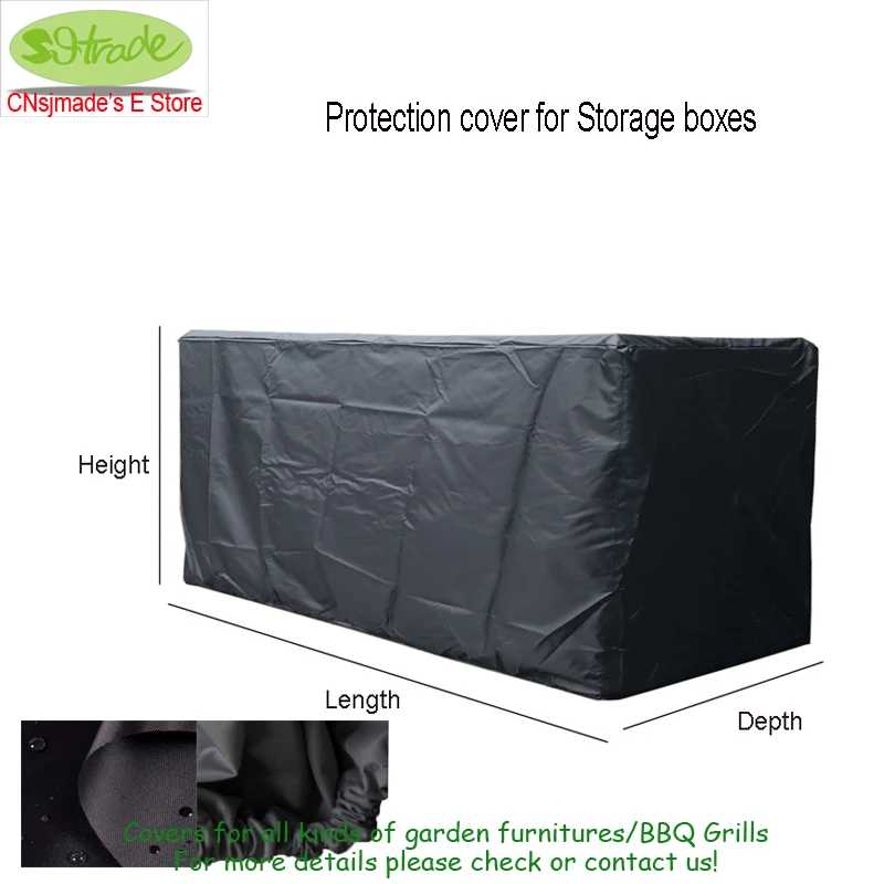 Multiple size Outdoor storage boxes cover waterproofed Oxford fabric elastic on the hem custom made available superior quality