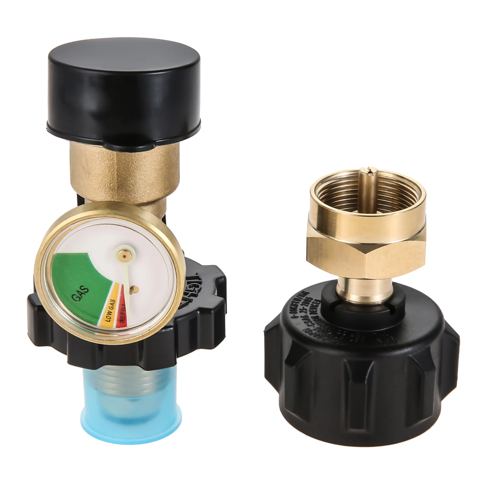 2 Pcs/set POL Propane Hose Adapter with QCC1 Regulator Valve Propane Refill Adapter for 1lb Propane Tanks