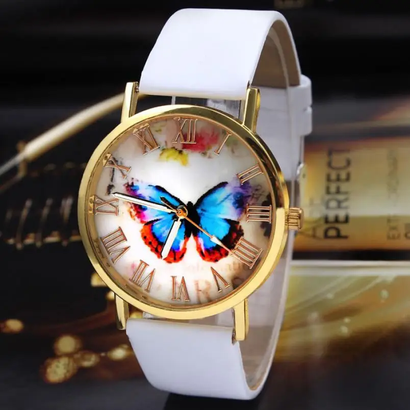 

2020 New Casual Women Watches Fashion Butterfly Watches Leather Band Quartz Wristwatches Ladies Watches Relogio Feminino Hodinky