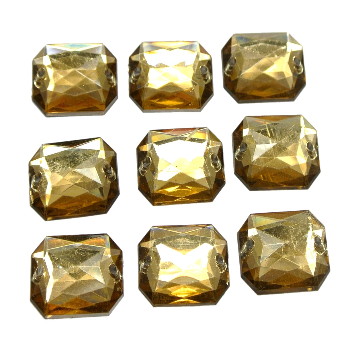 100 Flatback Acrylic Rectangle Sewing Rhinestone Gem Button 13X18mm Sew on beads