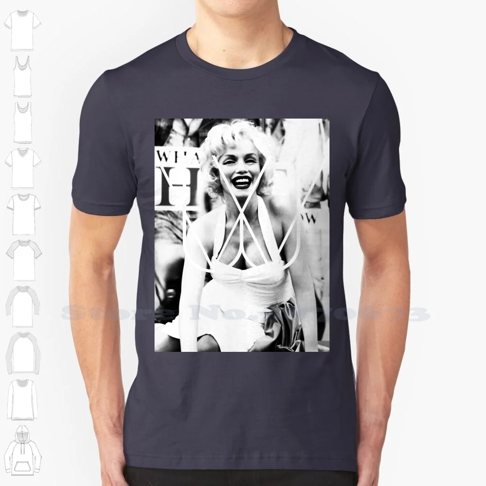 Marilyn Monroe Ii | Wighte Collection 100% Cotton T-Shirt Marilyn Monroe Wighte Contrast And White White Ink On Hip