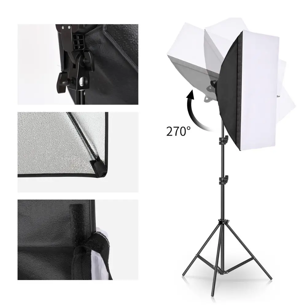 Imagem -03 - Fotografia Led Lamp Bead Softbox Kit de Iluminação Duas Cores Luz Contínua Soft Box 45w Sistema Acessórios para Photo Studio Video