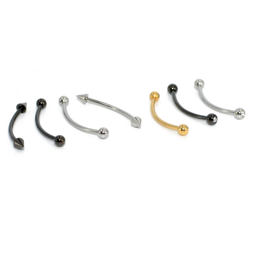 1PC Surgical Steel Tongue Rings Piercings Curved Barbell Rings Eyebrow Rings Snake Piercing Tongue Earrings Tragus Body Jewelry