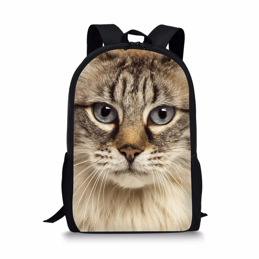 

INJERSDESIGNS School Bags for Boys Girls Cat Dog Face Print Teenager Orthopedic Backpack Kids Book Bags Customize Travel Mochila