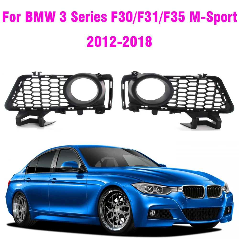 For BMW 3 Series F30 F31 F35 2012-2018 M Sport M-Package Front Bumper Fog Light Grille Mesh Set Pair