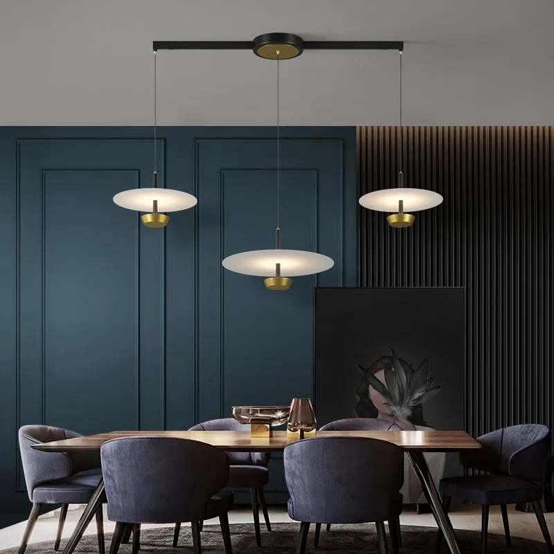 

Nordic Restaurant Pendant Lights Modern Creative Simple Bedroom Study Farmhouse Cafe Retro LED Long Hanging Lamp Iron Gold Black