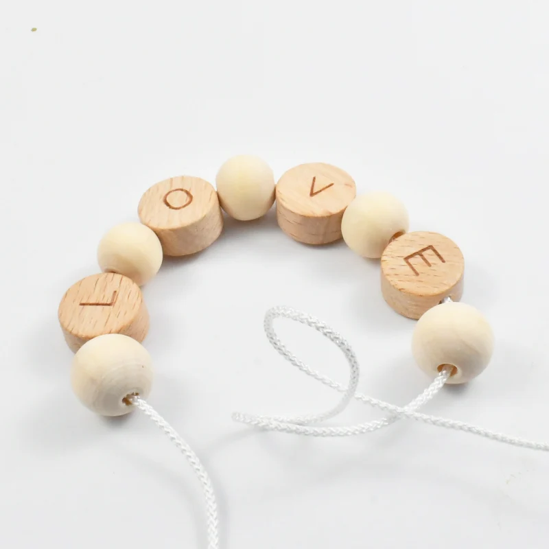 10/20/30/40pcs 15mm Natural Wood Beads Round Letter Number Alphabet Beads For Jewellery Making Diy Bracelet Necklace Accessories