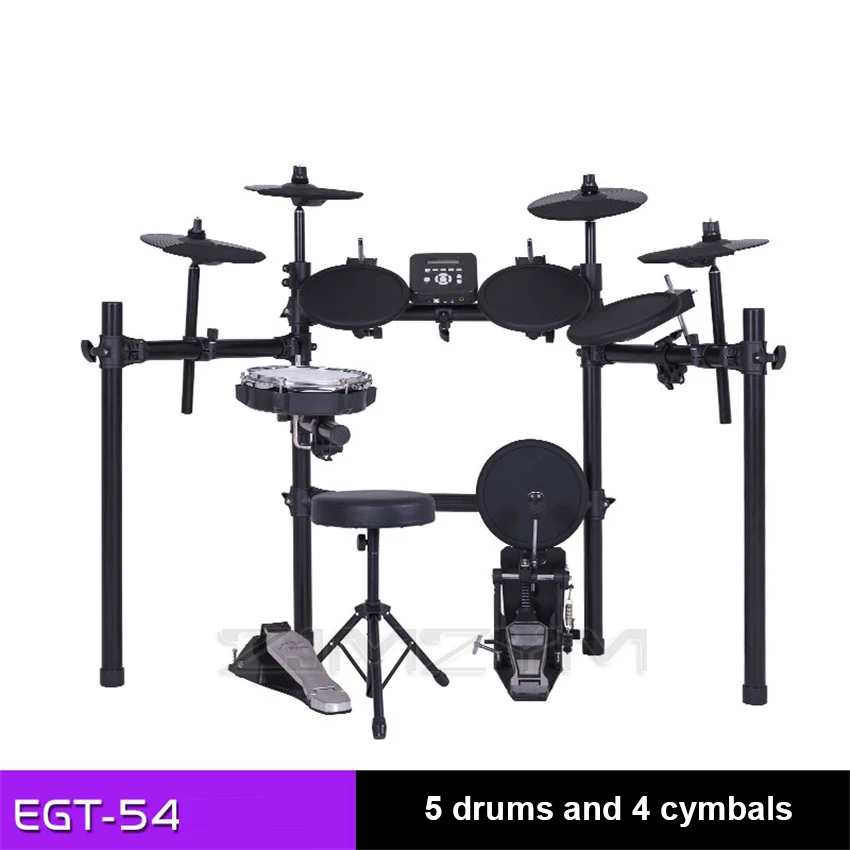 Drum Set Electronic Drum Jazz Drum Adult Children Beginner Drum Set Electric Drum Portable Practice EGT Five Drums Four Cymbals