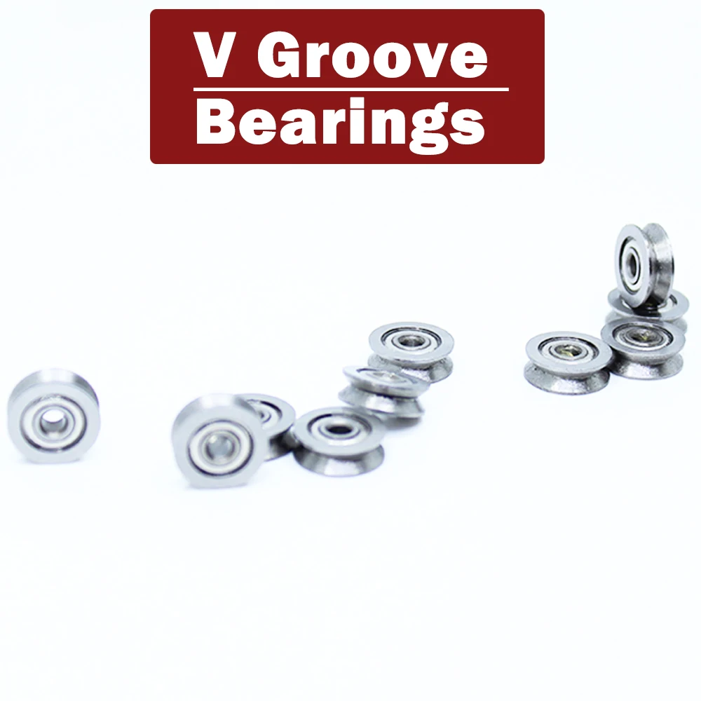 V624ZZ ( 10 PCS ) V Groove Sealed Ball Bearing 624VV Guide Track Roller Bearing V624 Embroidery Machine Bearing