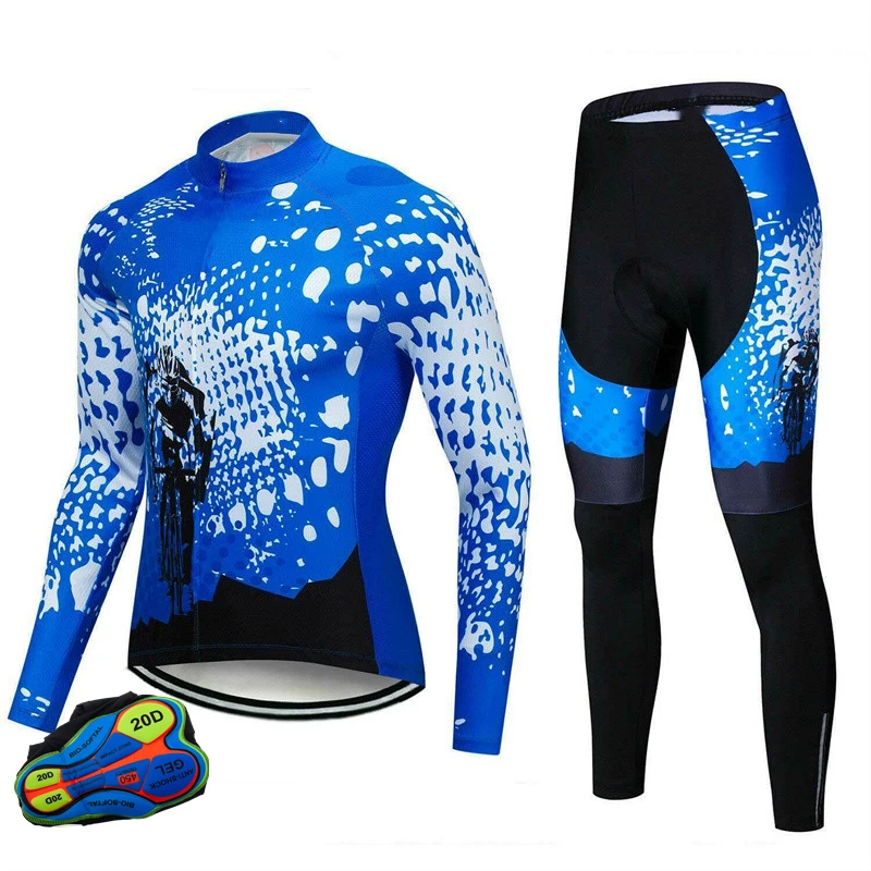 Long Sleeve Bike Jerseys With Pants For Men Latest Autumn Winter Cycling Sets Pro Team Racing Sportswear Bicycle Suits Uniform
