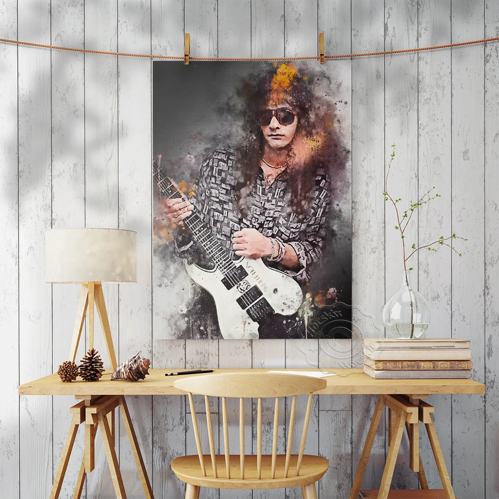 Rock Band Song Writer Vito Bratta Art Poster, Heavy Metal Music Guitarist Watercolour Decor Prints, Fans Collection Home Decor