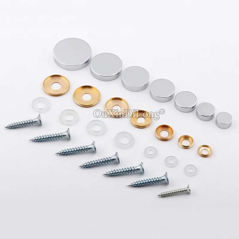 Durable Luxury 100PCS Pure Brass Advertisement Nails  Acrylic Billboard Sign Glass Mirror Nails Screws Decorative Caps Chromed