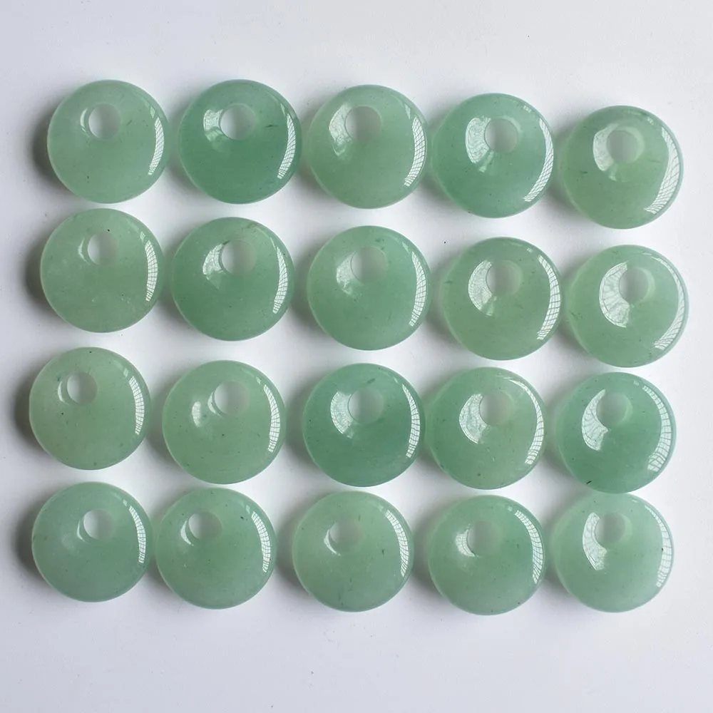 Modische, hochwertige, sortierte Naturstein-Gogo-Donut-Anhänger, Perlen 18mm für Schmuckherstellung, Großhandel 20 Stück/Los, kostenlos. – Detail 6