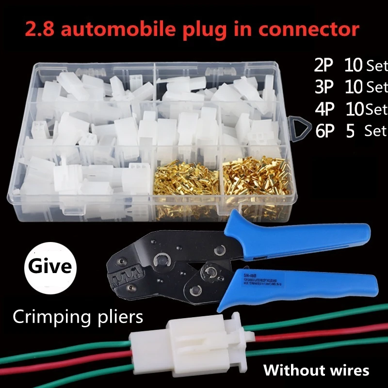 

2.8mm connector Automobile motorcycle electric vehicle wiring terminal set crimper 6.3 male female plug spring connector