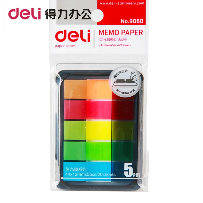 9060 Fluorescerende Membraan Indicator Label Extractie Doos Gecategoriseerd Notities En Index Post Sticky Notes Briefpapier