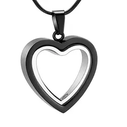 Glass Heart Cremation Jewelry for Ashes Memorial Urn Necklace for Human/Pet Stainless Steel Keepsake Urn Pendant Ashes Jewelry