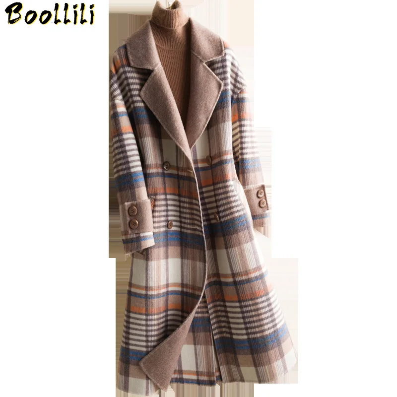 

Spring Autumn Boollili Coat Women Korean Double-sided 100% Wool Jacket Women Woolen Overcoat Abrigos Mujer Invierno 2023 Casaco