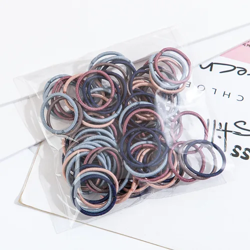 Imagen 2 del producto Coletero pequeño de nailon para niña, bandas de goma para el pelo, cintas elásticas para el pelo, color negro