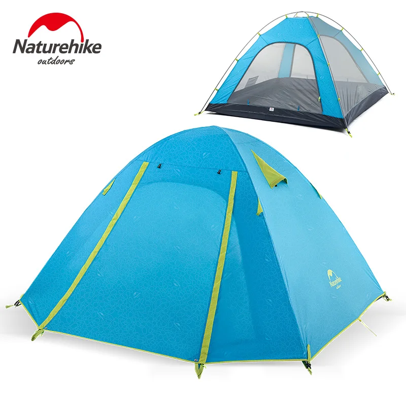 Naturehike NH15Z003-P Double Layers UV Protection 3 Seasons 2 3 4 Person Men Tent For Backpacking Camping Hiking Waterproof