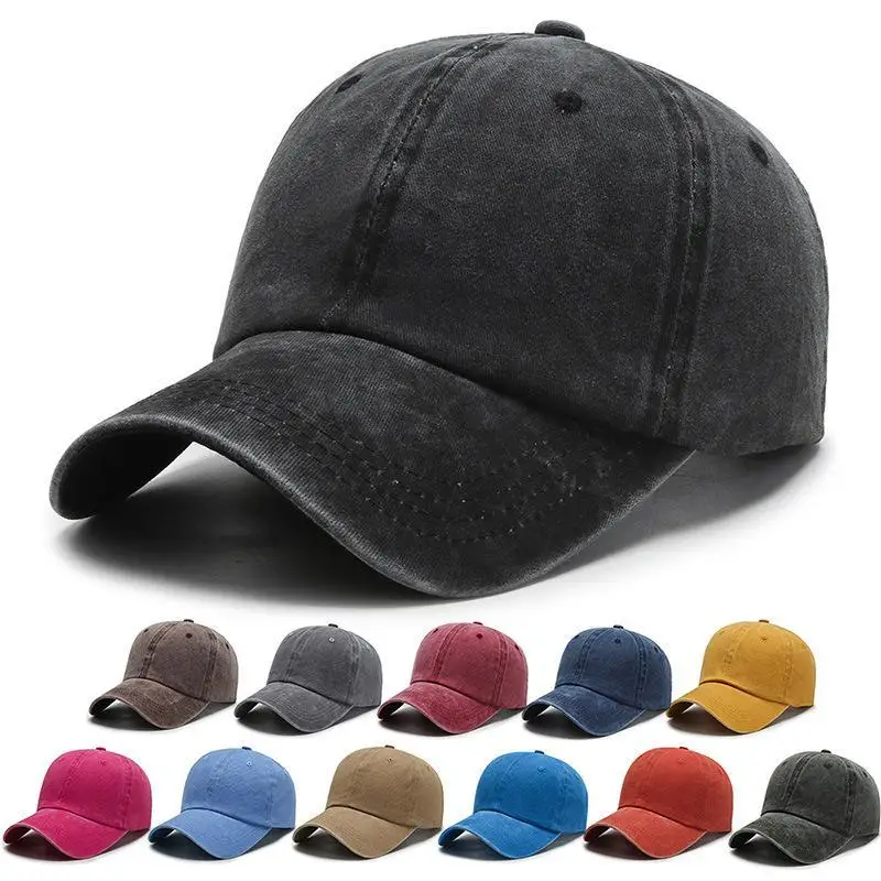 COKK Washed Cotton Adjustable Solid Color Baseball Cap Women Men Unisex Couple Cap Fashion Dad Hat Snapback Cap High Quality