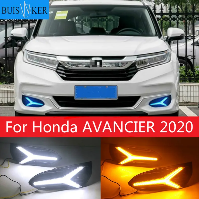 

1 Set DRL Daytime Running Lights Daylight 12V ABS Fog Lamp Cover With Turn Yellow Signal Light For Honda AVANCIER 2020