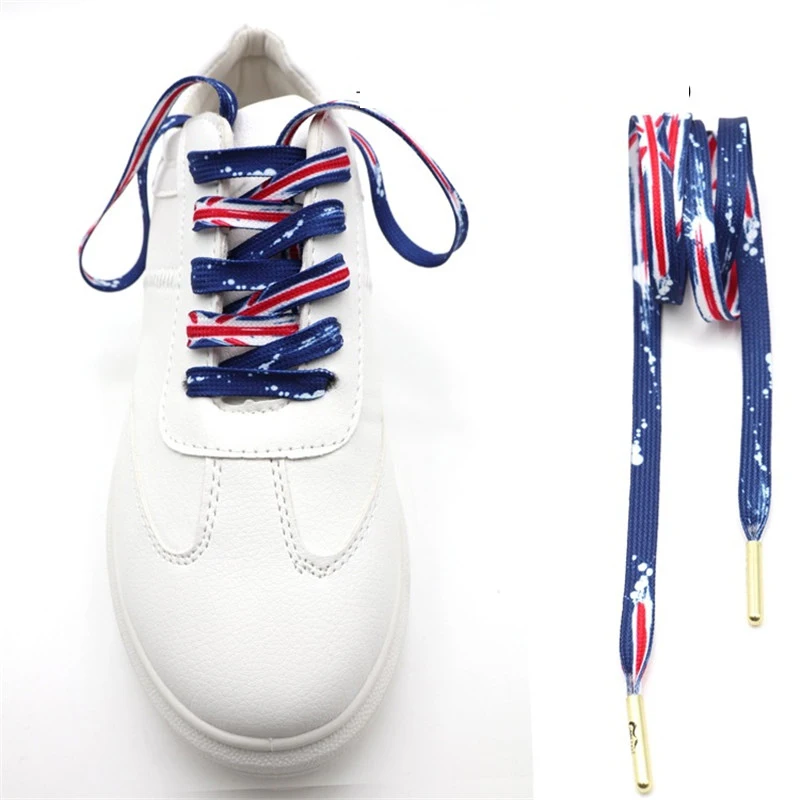 Flat Candy Color Gradient Shoe Laces Party Camping Boots Shoelace Canvas Strings Length 50Cm 80Cm 100Cm 120Cm Shoes Woman Men