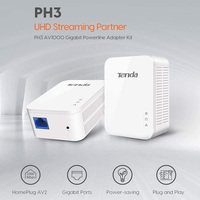 1Pair Tenda P3 AV1000 Gigabit Powerline Adapter Up to 1000Mbps PH3 Ethernet PLC Homeplug for Wireless Router Partner IPTV