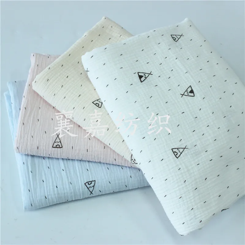 Cotton Gauze Crepe Baby Cloth Infant Double Gauze Blanket Cloth Pajamas Fabric 100x135cm