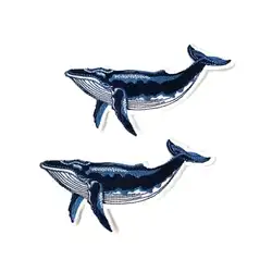 Humpback Whale Embroidery Patches Iron on Patches for Clothes Appliques Marine Embroidered Sewing on Ocean Animal Badges Cartoon