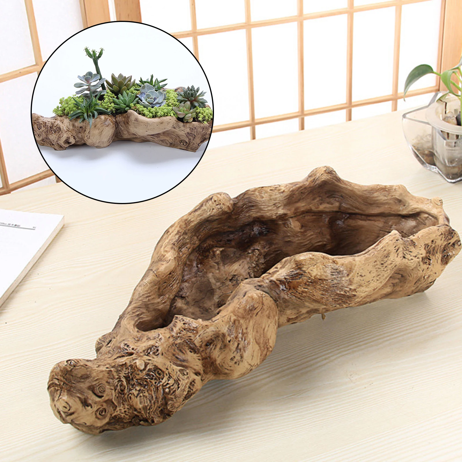 Resin Tree Shaped Succulent Planter Desk Flower Pot Landscape Ornament Garden Cactus Plant Pot Outdoor Indoor Container