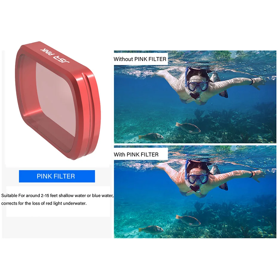 Handheld Gimbal Accessories For DJI Osmo Pocket/2 Waterproof Housing Box Diving Red/Magenta/Pink Lens Filter For Osmo Pocket