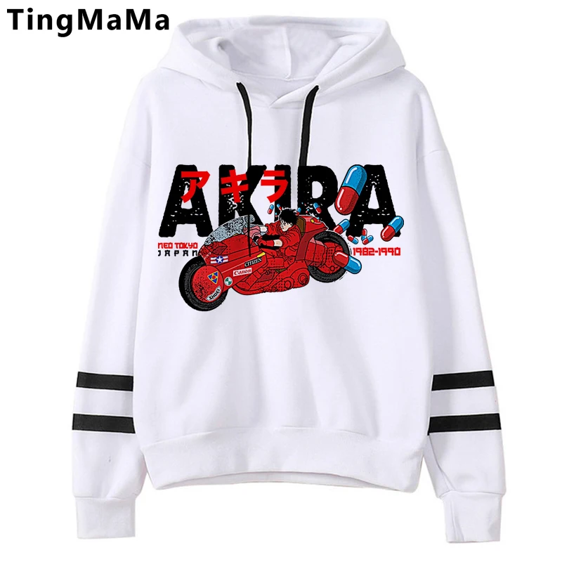 Japanese Anime Hoodie Akira Hoodies Men Kawaii Cartoon Winter Warm K.Otomo Tokyo Graphic Streetwear Unisex Tops Sweatshirts Male