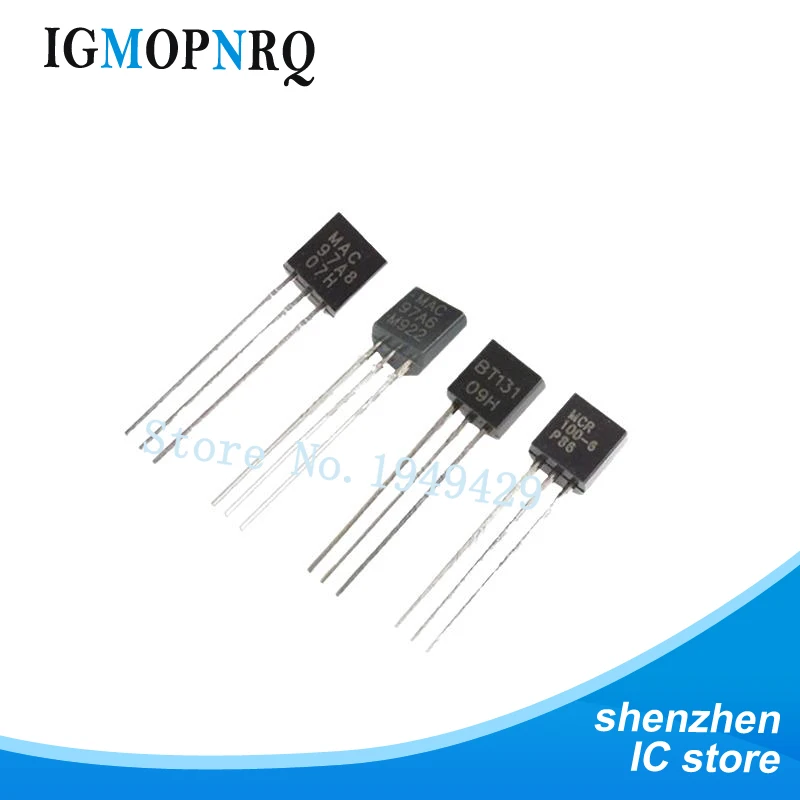 100pcs 2SC1815 2SA1015 2SA733 2SC945 MAC97A6 MAC97A8 MCR100-6 MCR100-8 MCR100 97A8 97A6 C1815 A1015 A33 C945