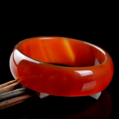 Zheru Jewelry Natural Agate Chalcedony Red 54-64mm Light Color Bracelet Elegant Princess Jewelry Best Gift