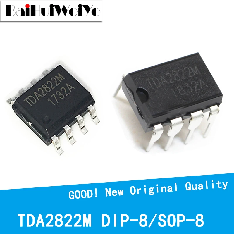 10Pcs/Lot  TDA2822M DIP8 SOP8 TDA2822 2822M DIP-8 SOP-8 DUAL LOW-VOLTAGE POWER AMPLIFIER SMD New Original Good Quality Chipset