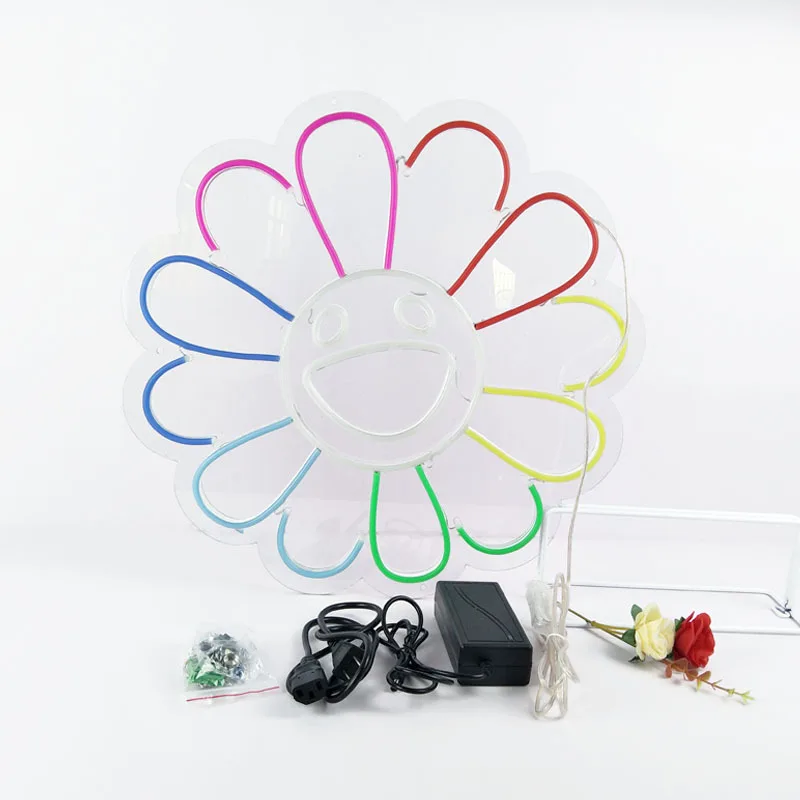 Imagem -05 - Multicolor Led Neon Sign Light Lua Flor Decoração de Casa Girls Wall Lights Room Novo 2023