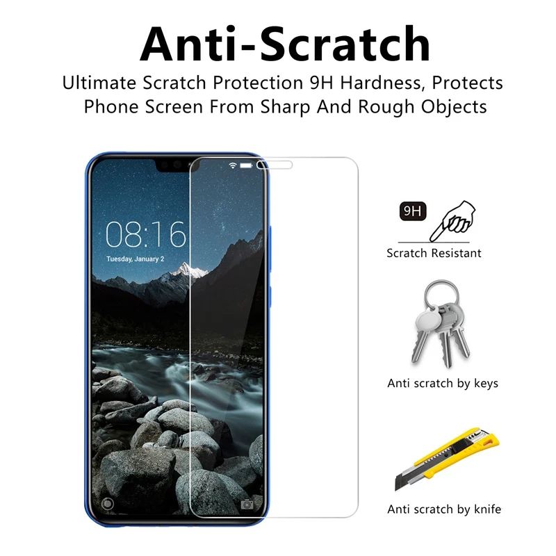 Phone Screen Protector Film Glass for Honor 4X 6X 7X 8 X Protective Glass Honor 8X Tempered Glass for Huawei Honor Play 5X 7S 8C