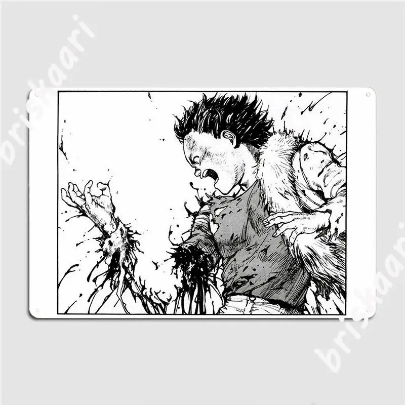 Akira Tetsuo Losing Arm Metal Sign Plaques Classic Pub Home Tin Sign Poster