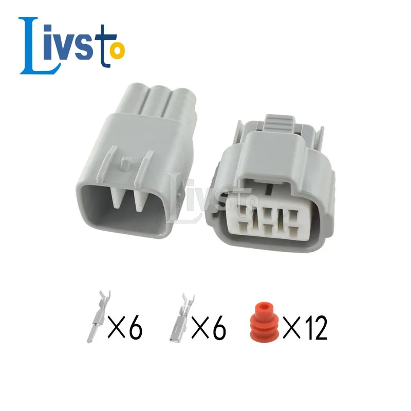 1 Set 6 Pin TS Accelerator Pedal Automotive Connector Plug Car Light Lamp Female Male Socket for Toyota 6189-0323 6188-0175