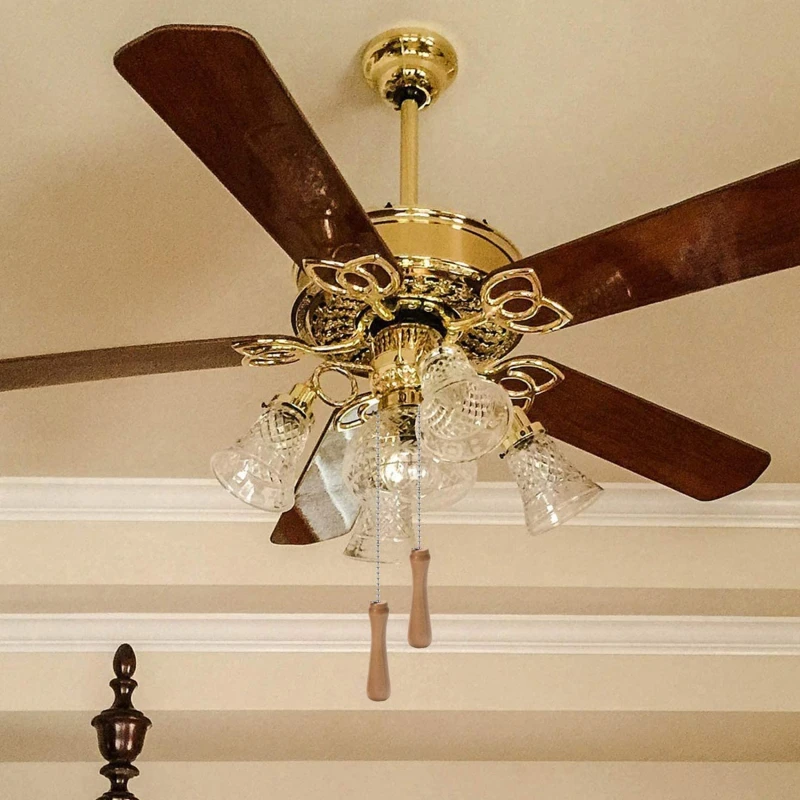 Corrente de ventilador de teto de madeira, pingente extensão para lâmpada de teto, ventilador de teto com correntes de tração, 1 peça