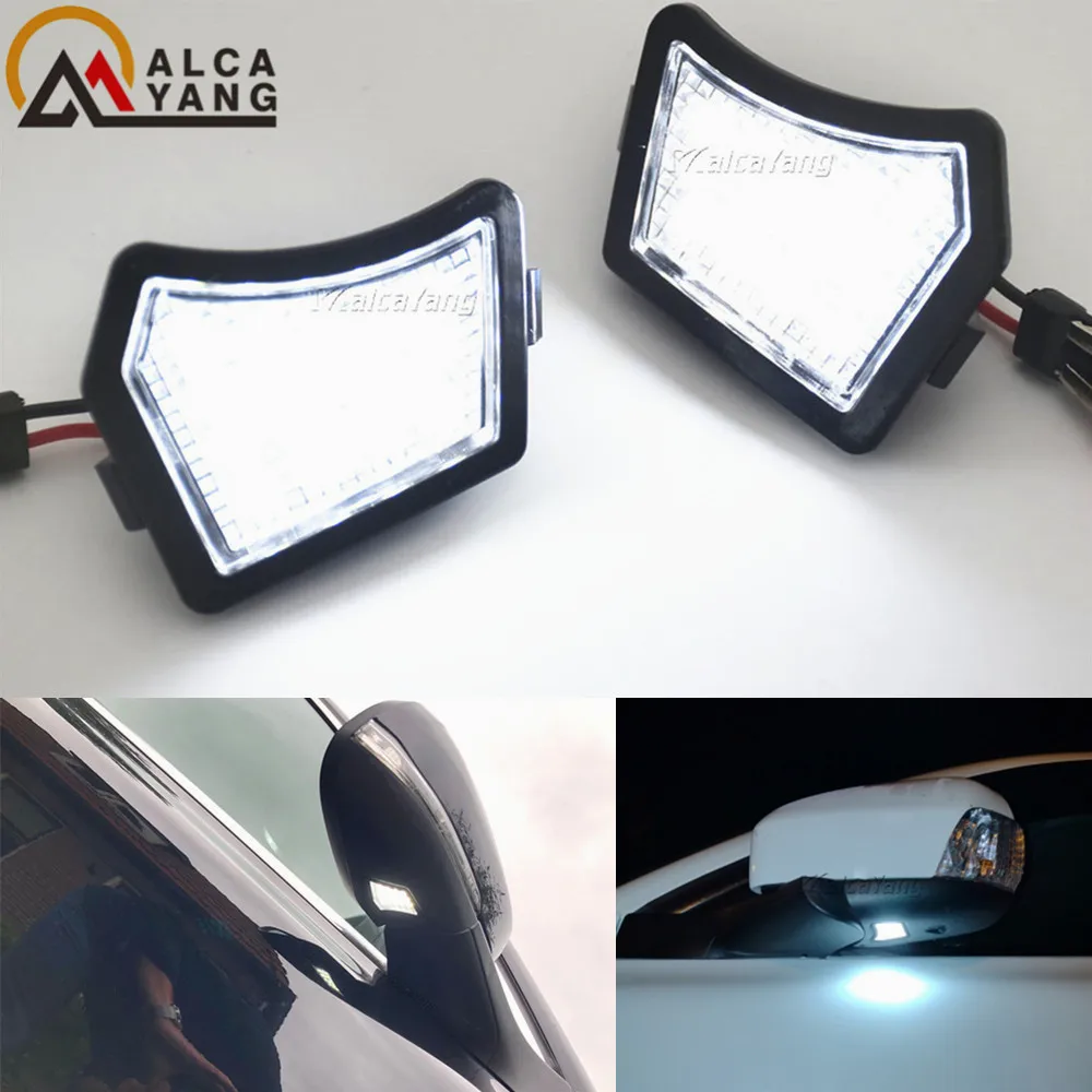 2x LED Under Mirror Puddle Light For Volvo V40 V50 V60 V70 MK3 C70 MK2 XC90 XC70 Jaguar XK XF Under Mirror Welcome Lamp