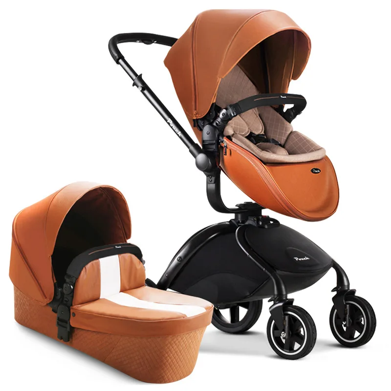 Pouch Light Luxury Baby Stroller High Landscape Shock Absorption Folding Children's Stroller Can Sit and Lie on The Baby Car