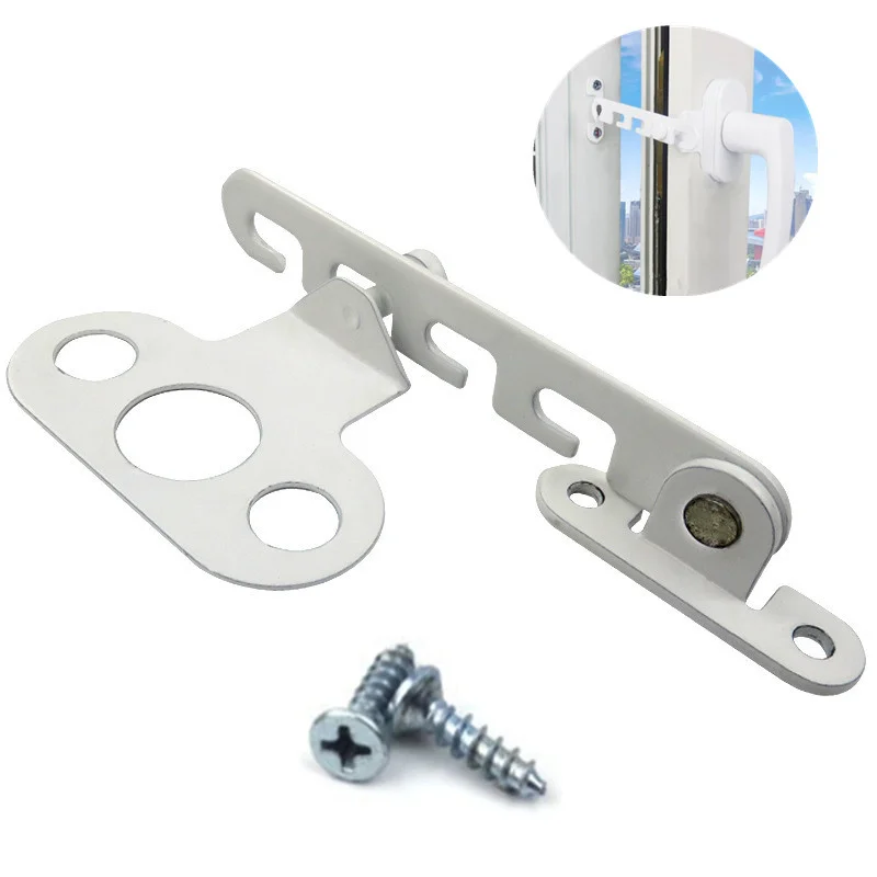 Adjustable Window Limiter latch position stopper Steel casement Sash blocking lock Restrictor Child Safety Falling Prevention