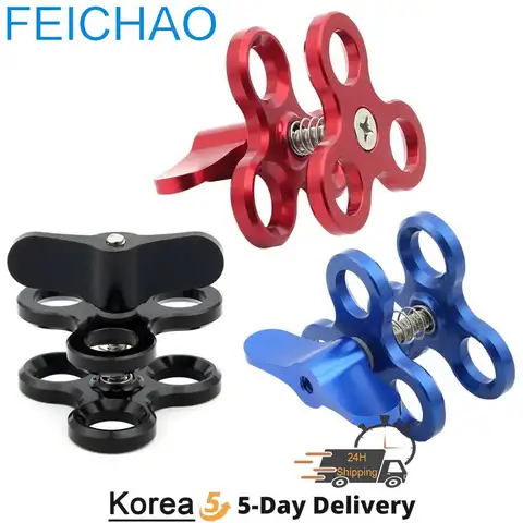 All-mental Diving Flash Lights Ball Butterfly Clip Arm Clamp Mounting 1 inch For Gopro Xiaoyi Underwater Tray Bracket Ball Fix