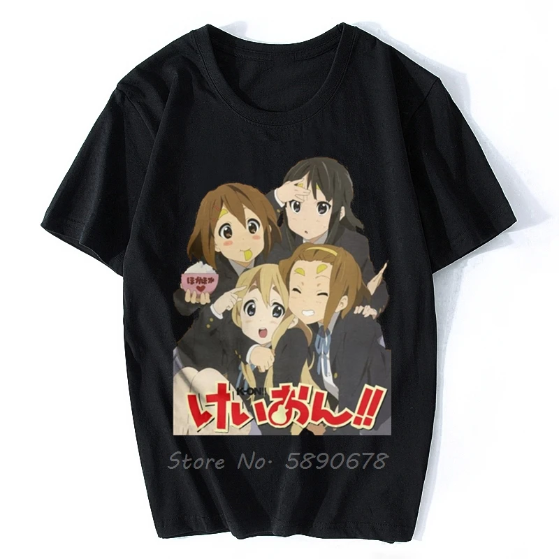 Men K-ON Grills T Shirts Yui Japan Music Anime  Cotton Tops Crazy Short Sleeve Harajuku Tee Shirt Summer T-Shirts