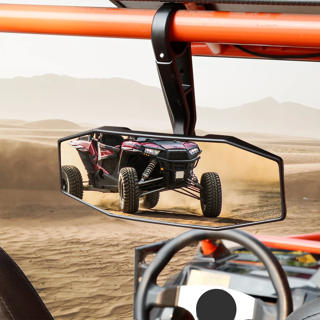 

X Autohaux 10" UTV Rear View Mirror 1.75" Clamp Racing Center Rear View Mirrors Convex Wide Vision for Polaris General XP RZR