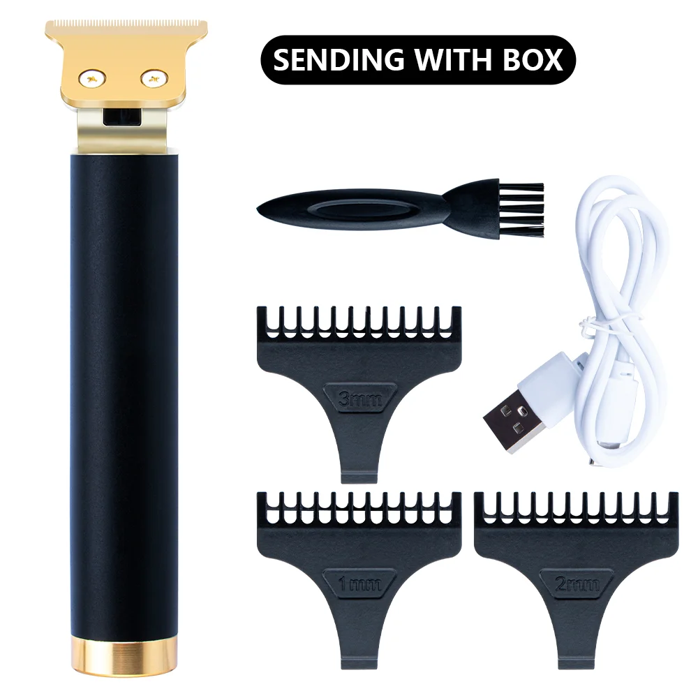 Hairdresser T-shaped Bald Hair Clipper Trimmer Men's Rechargeable Lawn Mower T-shaped Contour Hair Clipper Vintage Hair Clipper