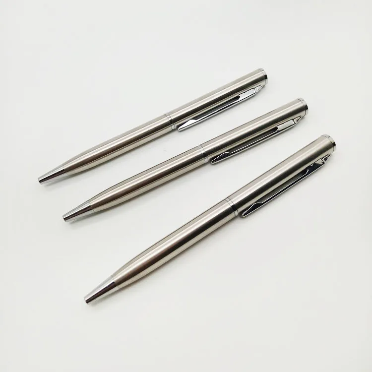 Stainless Steel Ball Point Pen. Small Rotating Ball Point Pen 10cm Metal Ball Point Pen Pocket Mini Pen